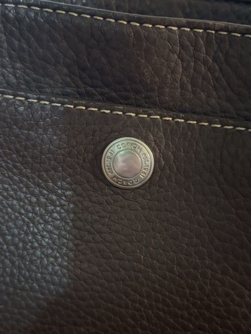 Coach Chelsea Brown Leather Tote with Front Pocket - Picture 8 of 10